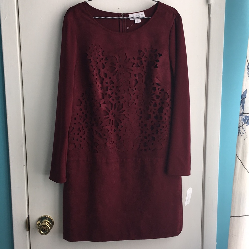 Laser Cut Faux Suede Dress NWT Jessica Simpson